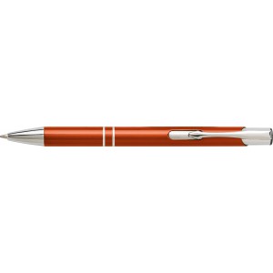Aluminium ballpen Delia, orange (Metallic pen)