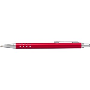 Aluminium ballpen Lilia, red (Metallic pen)
