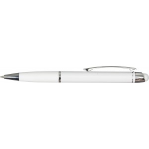 Aluminium ballpen Pascaline, white (Plastic pen)