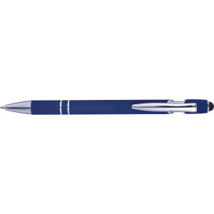 Aluminium ballpen Primo, blue (Plastic pen)
