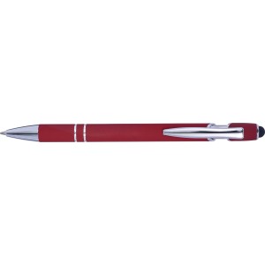 Aluminium ballpen Primo, red (Plastic pen)