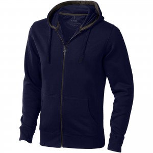 Arora hooded full zip sweater, Navy (Pullovers)