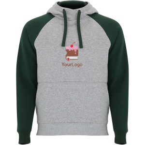 Badet kids two-tone hoodie, Heather grey, Bottle green (Pullovers)