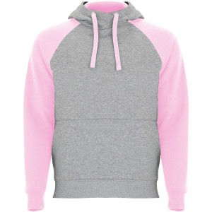 Badet kids two-tone hoodie, Heather grey, Light pink (Pullovers)