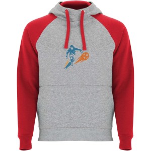 Badet kids two-tone hoodie, Heather grey, Red (Pullovers)