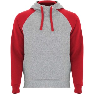 Badet kids two-tone hoodie, Heather grey, Red (Pullovers)