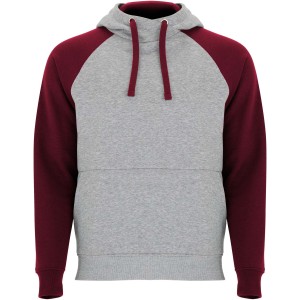 Badet unisex two-tone hoodie, Heather grey, Garnet (Pullovers)