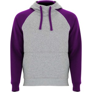 Badet unisex two-tone hoodie, Heather grey, Purple (Pullovers)