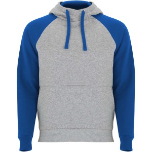 Badet unisex two-tone hoodie, Heather grey, Royal blue (Pullovers)