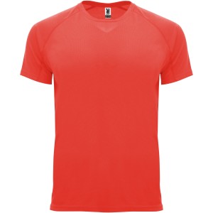 Bahrain short sleeve kids sports t-shirt, Fluor Coral (T-shirt, mixed fiber, synthetic)
