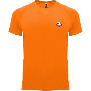 Bahrain short sleeve kids sports t-shirt, Fluor Orange (T-shirt, mixed fiber, synthetic)
