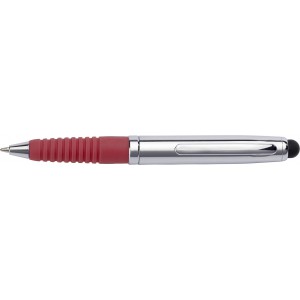 Ballpen suitable for capacitive screens, red (Multi-colored, multi-functional pen)