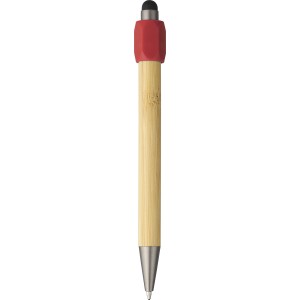 Bamboo ballpen Fenn, red (Wooden, bamboo, carton pen)