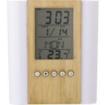 Bamboo penholder with clock Hassan, bamboo (710402-823)