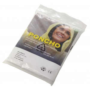 Bio-degradable PE poncho Elisha, neutral (Raincoats)