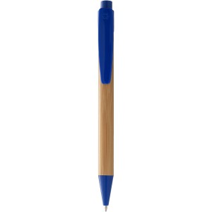 Borneo bamboo ballpoint pen, Natural,Royal blue (Wooden, bamboo, carton pen)