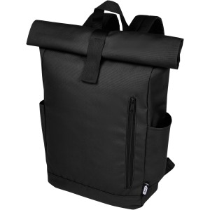 Byron 15.6" GRS RPET roll-top backpack 18L, Solid black