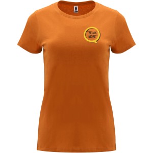 Capri short sleeve women's t-shirt, Orange (T-shirt, 90-100% cotton)