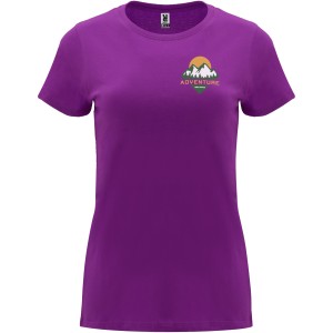 Capri short sleeve women's t-shirt, Purple (T-shirt, 90-100% cotton)