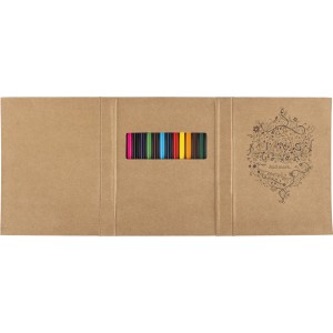Cardboard drawing set Kora, brown (Drawing set)