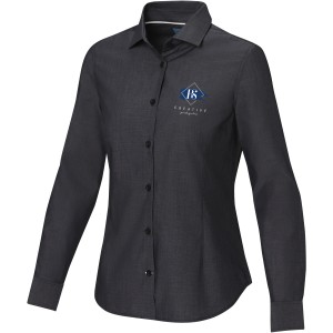 Cuprite long sleeve women's  organic shirt, Solid black (shirt)