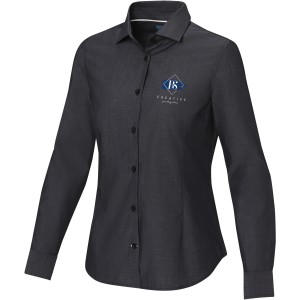 Cuprite long sleeve women's  organic shirt, Solid black (shirt)