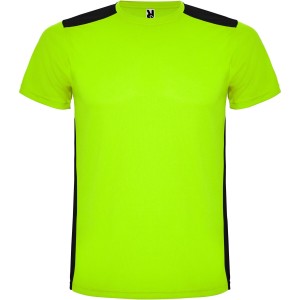 Detroit short sleeve kids sports t-shirt, Lime, Solid black (T-shirt, mixed fiber, synthetic)