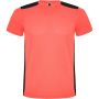Detroit short sleeve unisex sports t-shirt, Fluor Coral, Solid black