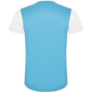 Detroit short sleeve unisex sports t-shirt, White, Turquois (T-shirt, mixed fiber, synthetic)