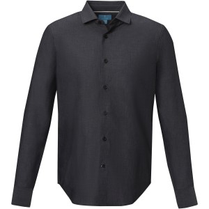 Elevate Cuprite long sleeve men's  organic shirt, Solid black (shirt)