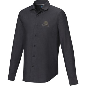 Elevate Cuprite long sleeve men's  organic shirt, Solid black (shirt)