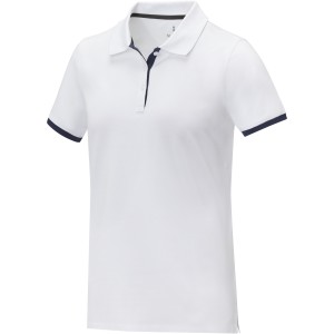 Morgan short sleeve women?s duotone polo, White
