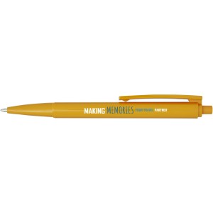 Elsa recycled plastic ballpoint pen, Yellow (Plastic pen)