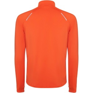 Estambul long sleeve men's half zip sweatshirt, Fire orange (Pullovers)