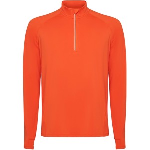 Estambul long sleeve men's half zip sweatshirt, Fire orange (Pullovers)