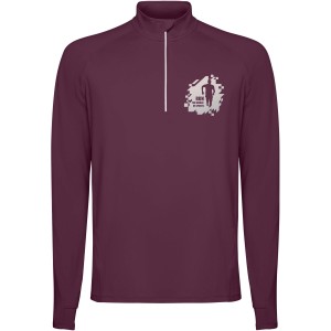 Estambul long sleeve men's half zip sweatshirt, Plum red (Pullovers)