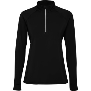 Estambul long sleeve women's half zip sweatshirt, Solid black