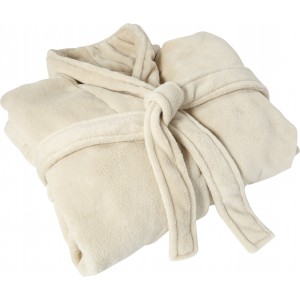 Fleece (210 gr/m2) bathrobe Derek, beige, L/XL (Robes)