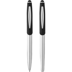 Geneva sophisticated writing set, Silver, solid black (Pen sets)