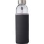 Glass bottle (500 ml) with neoprene sleeve Nika, black