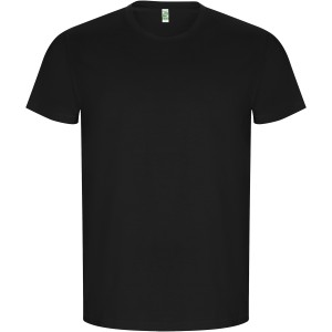 Golden short sleeve men's t-shirt, Solid black (T-shirt, 90-100% cotton)