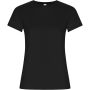 Golden short sleeve women's t-shirt, Solid black