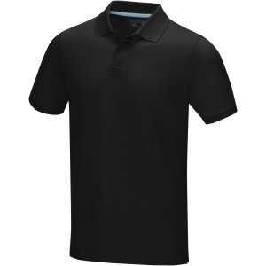 Graphite short sleeve men's  organic polo, Solid black (Polo shirt, 90-100% cotton)