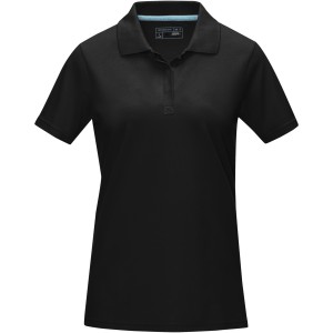 Graphite short sleeve women's  organic polo, Solid black (Polo shirt, 90-100% cotton)