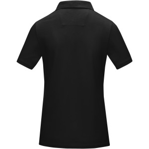 Graphite short sleeve women's  organic polo, Solid black (Polo shirt, 90-100% cotton)