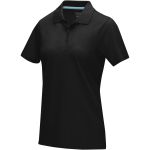 Graphite short sleeve women's  organic polo, Solid black (3750999)