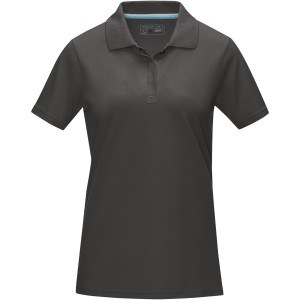Graphite short sleeve women's  organic polo, Storm grey (Polo shirt, 90-100% cotton)