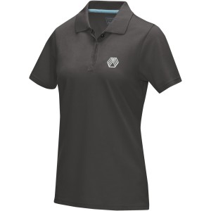 Graphite short sleeve women's  organic polo, Storm grey (Polo shirt, 90-100% cotton)