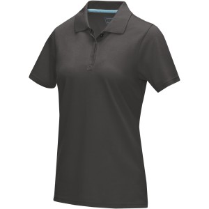 Graphite short sleeve women's  organic polo, Storm grey (Polo shirt, 90-100% cotton)