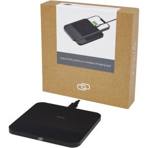 Hybrid 15W premium wireless charging pad, Solid black (Powerbanks)